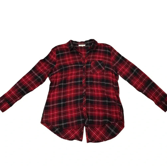 Ladies Red & Black Plaid Top - Picture 7 of 12